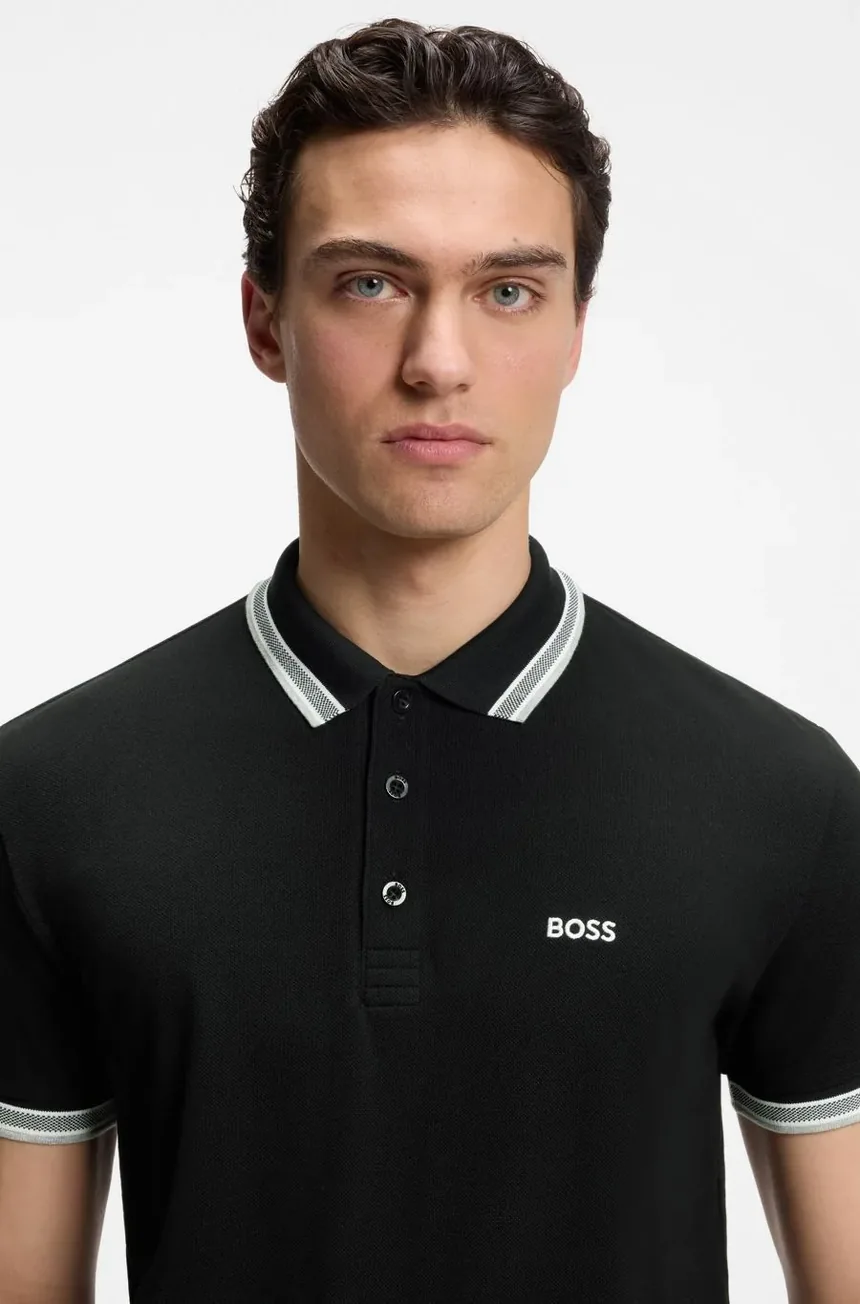 Поло Hugo Boss з логотипом з бавовни — фото 2