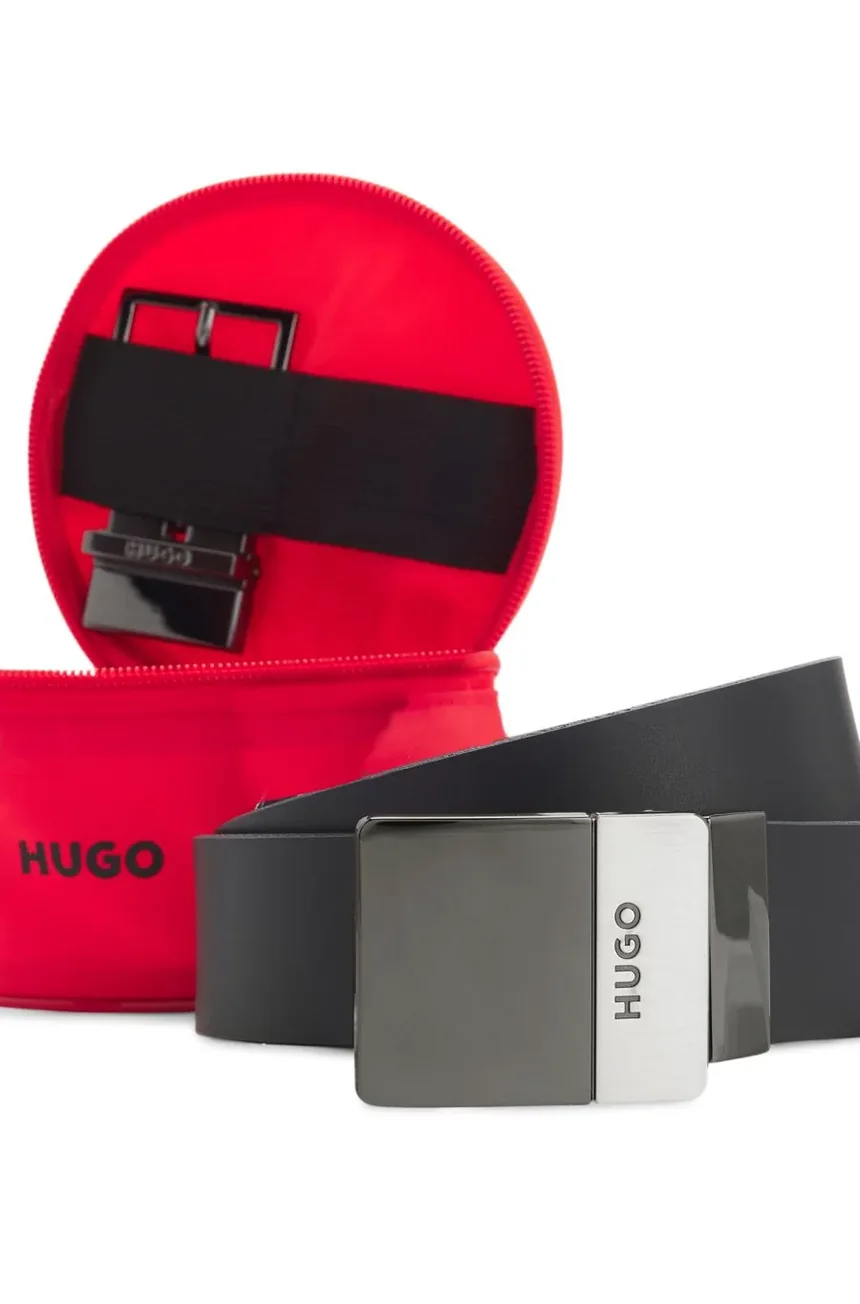Ремінь Hugo Boss зі шкіри — фото 4